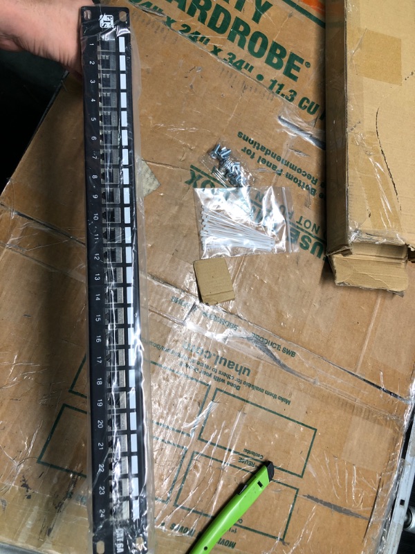 Photo 3 of TRENDnet 24-Port Cat6A Shielded Patch Panel, 1U 19" Metal Housing, 10G Ready, Cat5e,Cat6,Cat6A Compatible, Cable Management, Color-Coded Labeling for T568A and T568B Wiring, Black, TC-P24C6AS 24 Port Cat6A