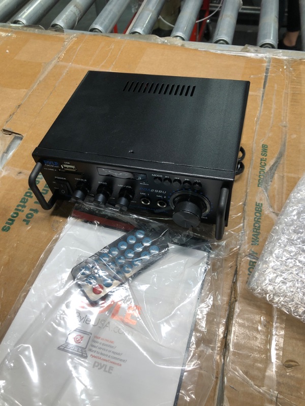 Photo 1 of Pyle Home Audio Power Amplifier System - 2X120W Dual Channel Mixer Sound Stereo Receiver Box w/RCA, USB, AUX, Headphone, Mic Input, LED - for PA, Theater, Home Entertainment, Studio Use PTAU55.5