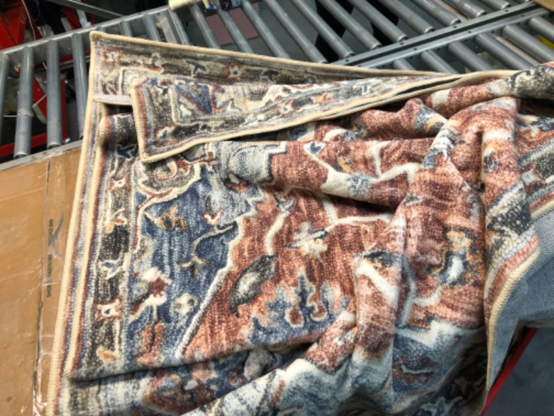 Photo 1 of 80" X 60" RORA Machine Washable Rug Entryway Rugs Vintage Boho Runner Rug Non-Slip Area Rug 