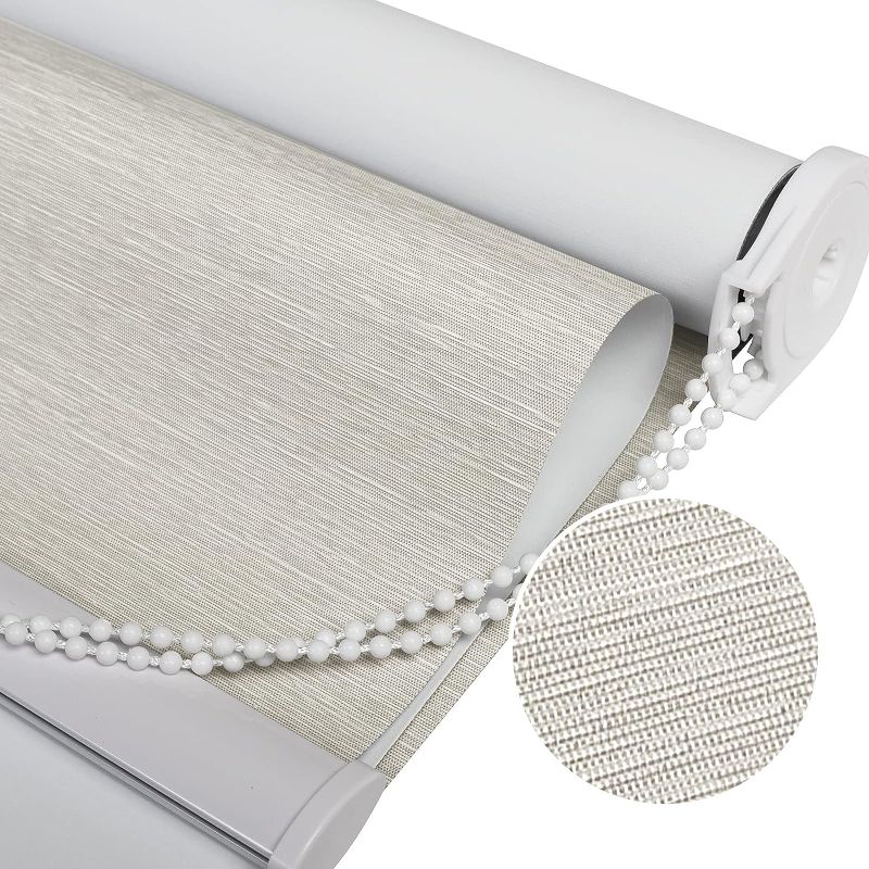 Photo 1 of 
Roll over image to zoom in







VIDEO
Joydeco 100% Blackout Roller Shade, Window Blind with Thermal Insulated, UV Protection Fabric, Total Blackout Roller Blind for Office and Home, Easy to Install, Beige,33" W x 75" H