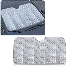 Photo 1 of Fogfar Pack-1 Car Windshield Sun Shade, 55.11" x 29.52" Foldable Car Sun Visor, Auto Heat Shield Sun Visor Protector, Universal for Most Windshields (Silver)
