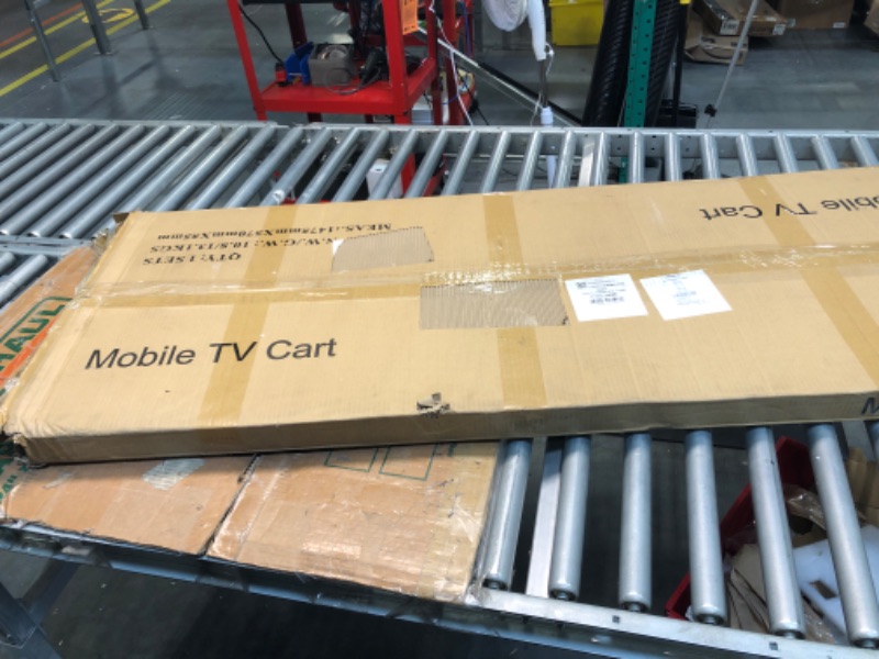Photo 1 of Hellsehen Mobile TV Stand,Rolling TVs Cart on Wheels Height Adjustable Heavy-Duty Floor Stand Base for 32 -70 Inch LCD LED OLED Flat Panel Screens Smartboard Movable Holds up to 100lbs with Shelf 32"-70"