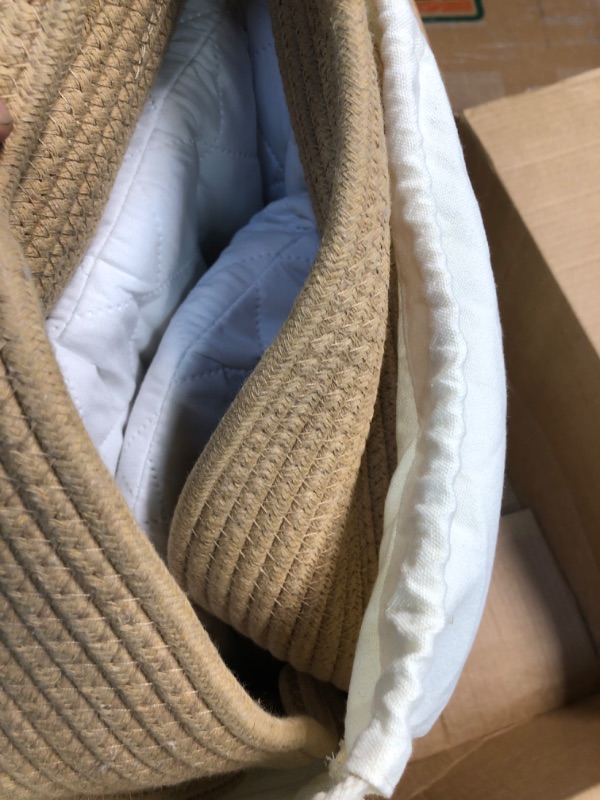 Photo 1 of BESTOWALS Baby Changing Basket for Baby Dresser, Moses Basket for Babies, Comfortable and Stylish Cotton Rope Diaper Changing Basket with 3 Small Baskets, Easy to Carry BROWN