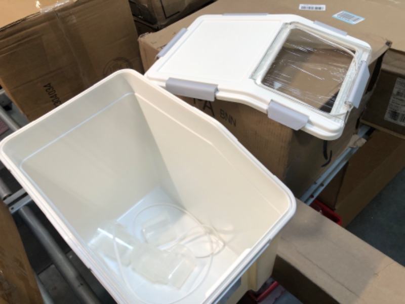 Photo 1 of Flour Storage Container 25 lb with Wheels Seal Locking Lid PP Pack-6