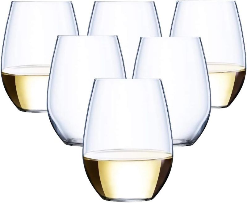 Photo 1 of 48 piece Stemless Unbreakable Crystal Clear Plastic Wine Glasses Set of 48 (12 Ounces)