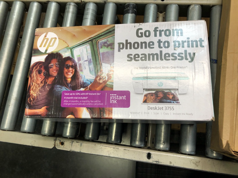 Photo 2 of HP DeskJet 3755 Compact All-in-One Wireless Printer (J9V92A) & 65XL Black High-Yield Ink Cartridge | N9K04AN & 65 Black/Tri-Color Ink Cartridges (2-Pack) | T0A36AN Seagrass Printer + Black Ink + Black/Tri-color Ink