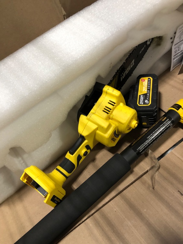 Photo 4 of **SOLD FOR PARTS ONLY** IMOUMLIVE 2-IN-1 Cordless Pole Saw & Chainsaw, 8" Cutting Brushless Electric Rotatable Pole Saw, Oiling System, 8.3 LB Lightweight, 21V 3.0Ah Battery, 16.6-Foot Max Reach Pole Saw for Tree Trimming 8-INCH