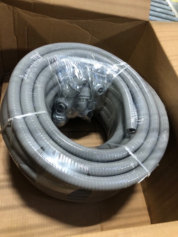 Photo 3 of 1inch 25ft Electrical Conduit Kit,with 5 Straight and 3 Angle Fittings Included,Flexible Non Metallic Liquid Tight Electrical Conduit(1" Dia, 25 Feet) 1IN,25FT