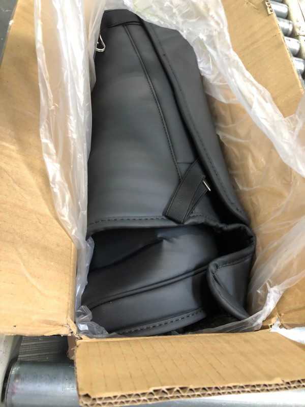 Photo 3 of BASENOR Tesla Model 3 Model Y Model S Model X Leather Seat Back Kick Protectors Kick Mats Black Set of 2