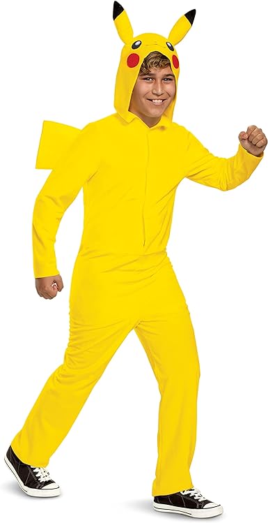 Photo 1 of Pikachu Costume for Kids, Official Pokemon Costume Hooded Jumpsuit
