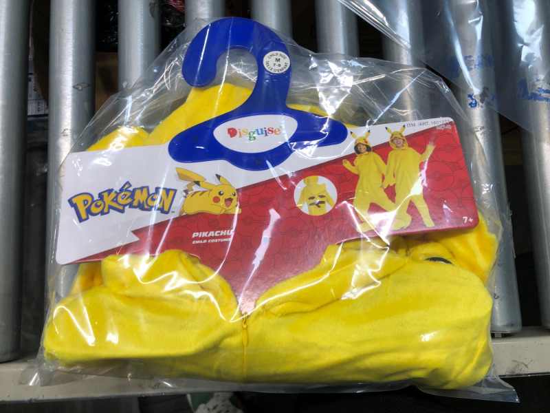 Photo 2 of Pikachu Costume for Kids, Official Pokemon Costume Hooded Jumpsuit Medium 7-8
