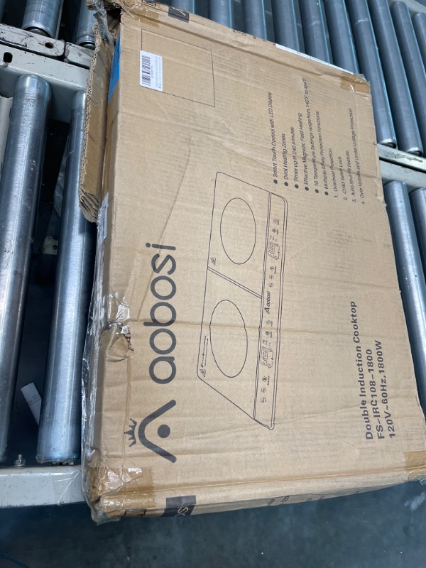 Photo 1 of Aobosi Double Induction Cooktop Burner with 240 Mins Timer, 1800w 2 Induction Burner with 10 Temperature 9 Power Settings, Portable Dual Induction Cooker Cooktop with Touch Sensor Control & Child Safety Lock 58cm