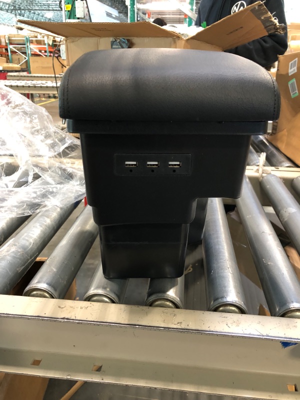Photo 1 of Flymotor Custom Fit for Car Armrest Box 2018 Kia Soul Storage Center Console Double Layer 3 USB Ports Armrest Organizer Box (All Black)