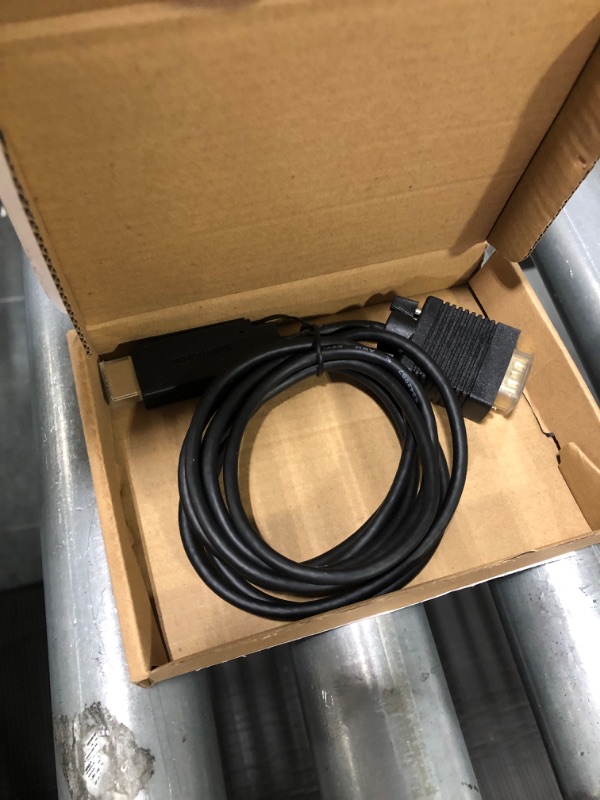Photo 1 of Amazon Basics Uni-Directional HDMI to VGA Cable, Gold-Plated, 6 Feet, Black