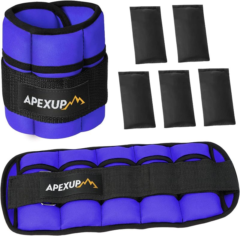 Photo 1 of APEXUP Adjustable Ankle Weights for Women and Men, Modularized Leg Weight Straps for Yoga, Walking, Running, Aerobics, Gym 2-10 lbs Purple