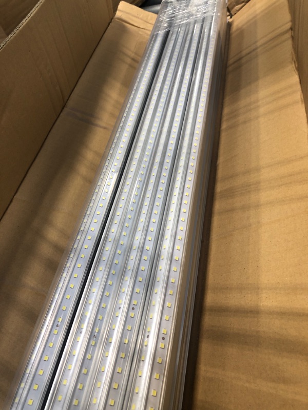 Photo 4 of Kihung LED Shop Light 4ft, 40w 5200 Lumen 6000K (Super Bright White), V Shape T8 LED Tube Light, Clear Cover, 4 Foot Strip Light Fixture for Garage Warehouse Workshop Basement, 8-Pack 4ft - 6000K