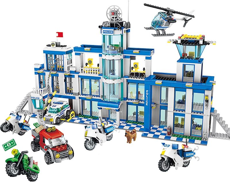 Photo 1 of DG Dreams City Series Building Set, Police Station Building Kits with Helicopters and Multiple Vehicles (Special Edition)