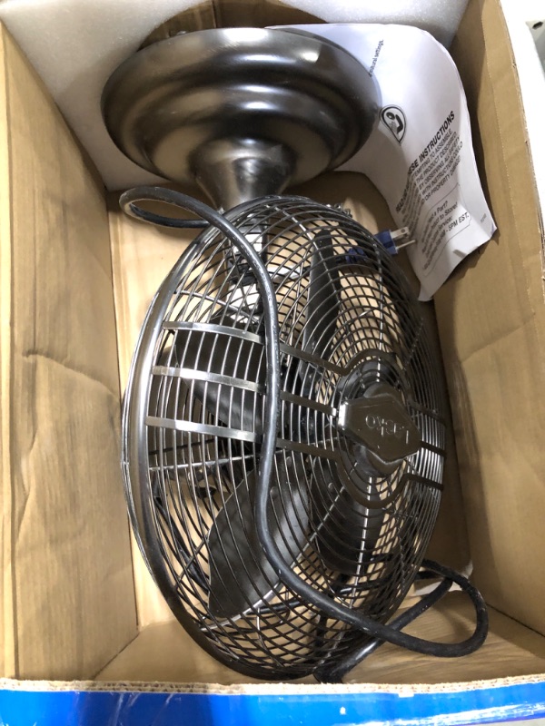 Photo 1 of Lasko 12" Classic Metal Table Fan - 12" Diameter - 3 Speed - Quiet, Carrying Handle, Oscillating - 17.3" Height x 13.3" Width - Metal