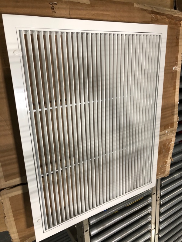 Photo 3 of 30" X 25" Aluminum Return Filter Grille - Easy Airflow - Linear Bar Grilles outer rail 26.5in x 32.5 in 