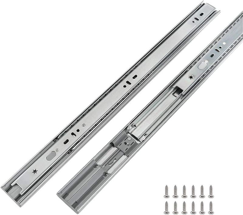 Photo 1 of 1 Pair Heavy Duty Drawer Slides 22 inch Soft Close Ball Bearing Drawer Slides - LONTAN 4502S3-22 Drawer Rails Heavy Duty 100 LB Capacity Full Extension Drawer Slides(factory sealed)