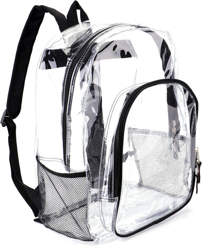 Photo 1 of 
JOMPARO Clear Backpack See Through Backpack Transparent Bookbag Heavy Duty Clear Backpacks for School,Work,Security,College