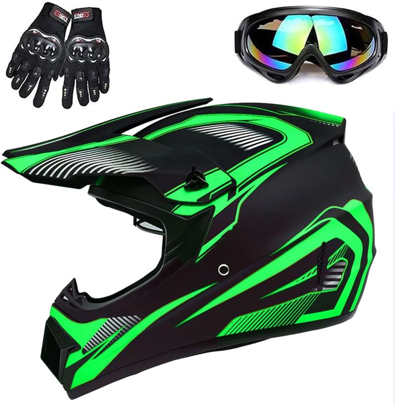 Photo 1 of Youth & Kids Adult Dirt Bike Helmet ATV, Motocross Off-Road Street Dirt Bike, DOT Approved, Men's Ladies