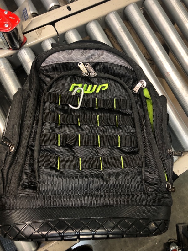 Photo 1 of AWP Extreme Tool Backpack, Heavy-Duty Tool Bag with Padded Shoulder, Back, and Waist Straps, Water-Resistant Construction Black
