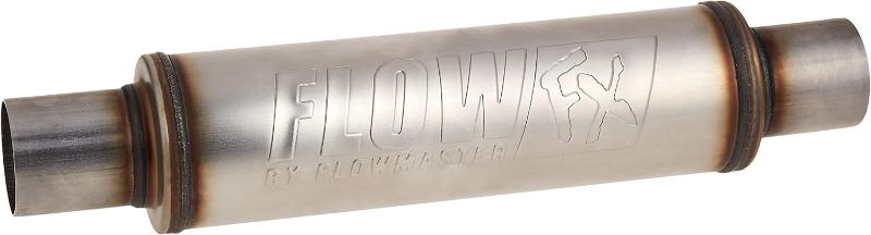 Photo 1 of Flowmaster 71416 2.50""In(C)/Out(C) Flow Fx Muffler, Round, 14""", brushed for Car, Stainless Steel, Silver
