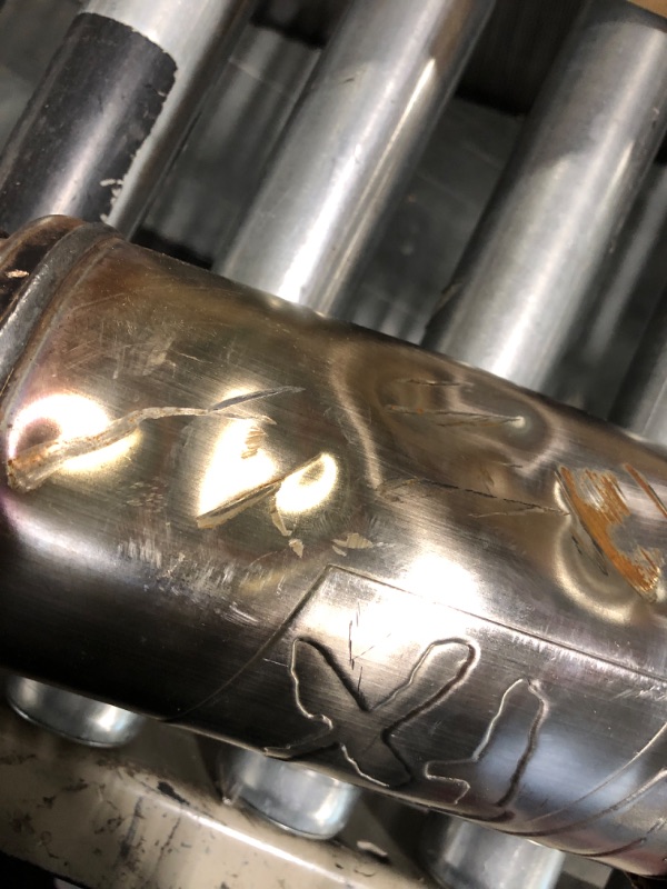 Photo 3 of Flowmaster 71416 2.50""In(C)/Out(C) Flow Fx Muffler, Round, 14""", brushed for Car, Stainless Steel, Silver