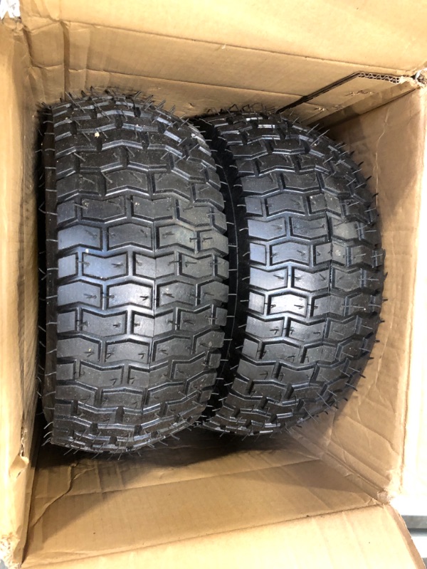 Photo 3 of Upgrade 2 Pcs 13x5.00-6 Tire and Wheel, 13x5.00-6 Tire with 3/4" Grease Bushing and 3"-5.4" Centered Hub, Air Filled 13x5x6 Lawn Mower Tire Assembly for Commercial Lawn, Garden Turf