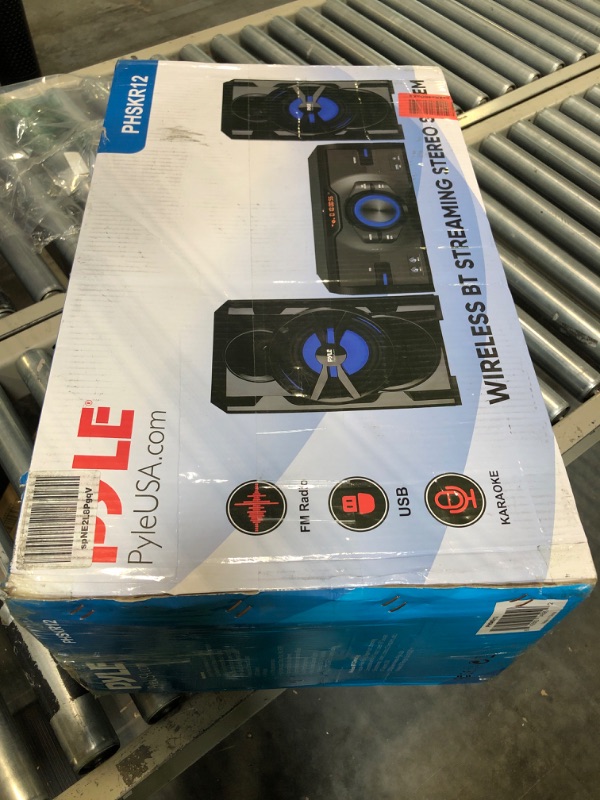 Photo 1 of Pyle Wireless Bluetooth Stereo Boombox Radio Shelf Mini System - 500 Watt Max Power, Sleek Design for Home with MP3, USB, FM, Aux/2 mic Inputs, EQ, and Remote Control - PHSKR12 Radio Stereo Shelf System