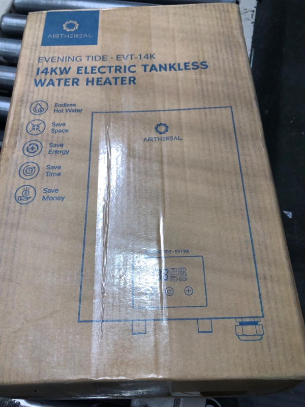 Photo 2 of Airthereal Electric Tankless Water Heater 14kW, 240Volts - Endless On-Demand Hot Water - Self Modulates to Save Energy Use - Small Enough to Install Anywhere - for 1 Shower, Evening Tide series