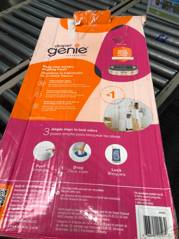 Photo 2 of Diaper Genie Expressions Pail | Odor-Controlling Baby Diaper Disposal System | Includes Diaper Pail and 1 Starter Refill Bag