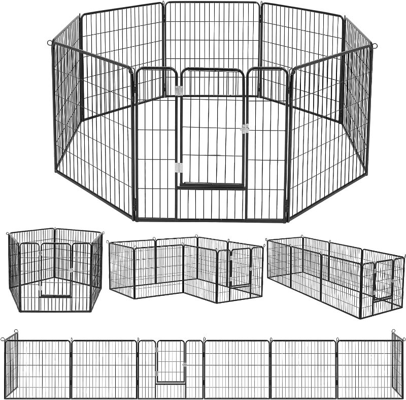 Photo 1 of  Dog Fence for The Yard, 8/16 Panels 24/32/40 Height x32 inch Width,Puppy Playpen for Small Medium Dog Portable Dog Playpen Exercise Pen for Indoor Outdoor,Pet Playpen Fence for Yard,RV,Camping

