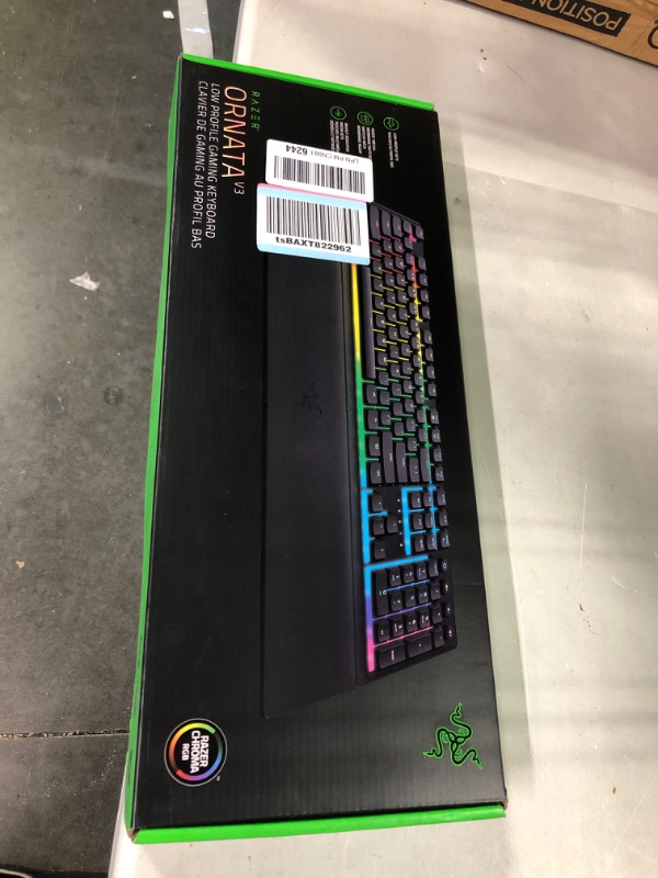 Photo 2 of Razer Ornata V3 Gaming Keyboard: Low-Profile Keys - Mecha-Membrane Switches - UV-Coated Keycaps - Backlit Media Keys - 10-Zone RGB Lighting - Spill-Resistant - Magnetic Wrist Wrest - Classic Black