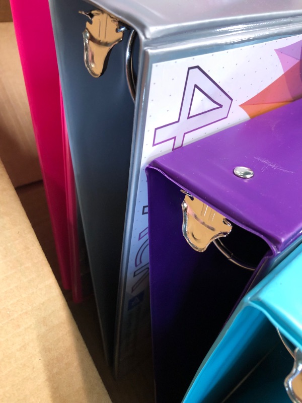 Photo 1 of 4Pack 2 Inch Round 3 Ring Binder View Binders with 2 Pockets,Holds 450 Sheets Assorted Colors for Office,Home,School 4pack 2inch 3 Ring Binder