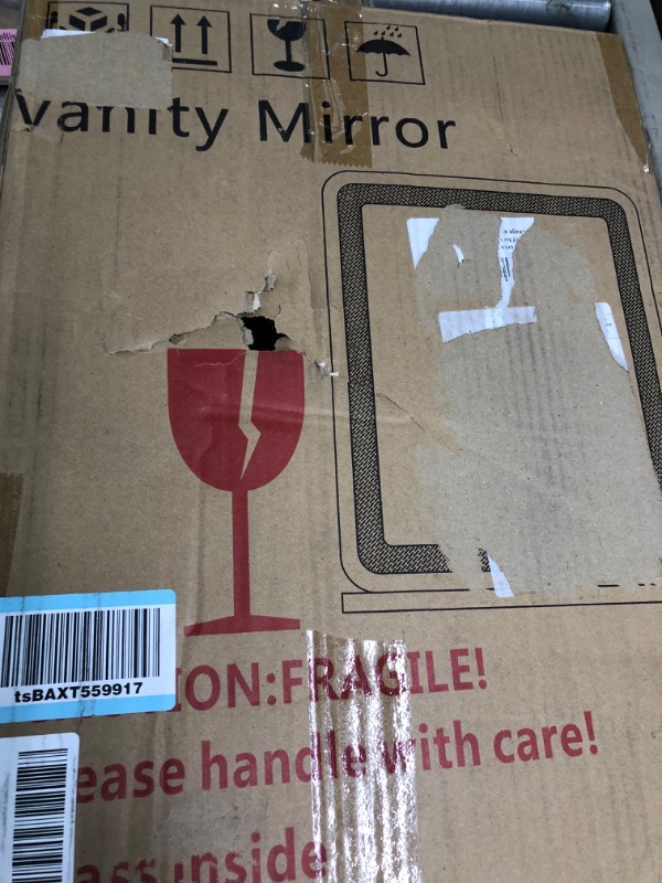 Photo 1 of Vierose Vanity Mirror with Lights, 12" x 16" Lighted Makeup Mirror, LED Makeup Mirror with Lights for Dressing Room & Bedroom Tabletop, Touch...
