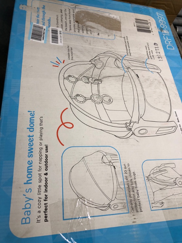 Photo 4 of Fisher-Price Portable Bassinet and Travel Play Area with Baby Toys, On-The-Go Baby Dome, Windmill Fisher-Price Baby Gym with Kick & Play Piano Learning Toy Featuring and 2 Soft Maracas Rattle Toys Windmill Bassinet