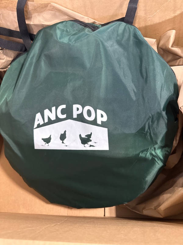 Photo 4 of ANC POP Portable Chicken Run Large Pop-Up Chicken Pen for Small Animals Outdoor Gardening Net with 3 Doors and Handbag, Easy to Install and Storage, Green