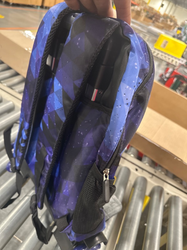 Photo 1 of 3Pcs Blue Geometric Rolling Backpacks for Boys Primary Middle School Bags Elementary Bookbags with 6 Wheels, with Crossbody Bag and Pencil Case