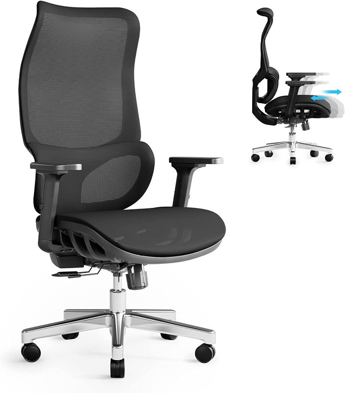 Photo 1 of JOYFLY Ergonomic Office Chair, Mesh Home Office Chair, High Back Office Chair Computer Chair with Dynamic Seat & Lumbar Support, Wide Task Office Chairs for Heavy People, 450lbs, Adults, Black