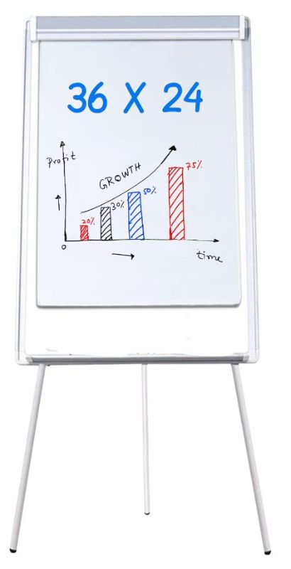 Photo 1 of Easel White Board - Magnetic Tripod Whiteboard Portable Dry Erase Board 36 x 24 inches Flipchart Easel Board Height Adjustable, 3' x 2' Portable White Board *Silver 36 x 24