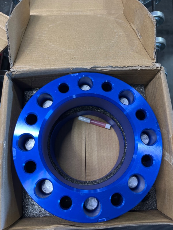 Photo 4 of Orion Motor Tech 8x170 Wheel Spacers, 2" Blue Wheel Spacers with M14x2 Studs Compatible with Ford Super Duty F250 F350 & Excursion 1999-2014, 130mm Wheel Spacer Kit, Set of 4