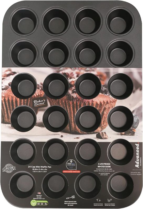 Photo 1 of 
Baker's Secret 24cup Muffin Pan Cupcake Nonstick Pan - Carbon Steel Pan for Muffins Cupcakes Non stick Coating Easy Release DIY Bakeware...