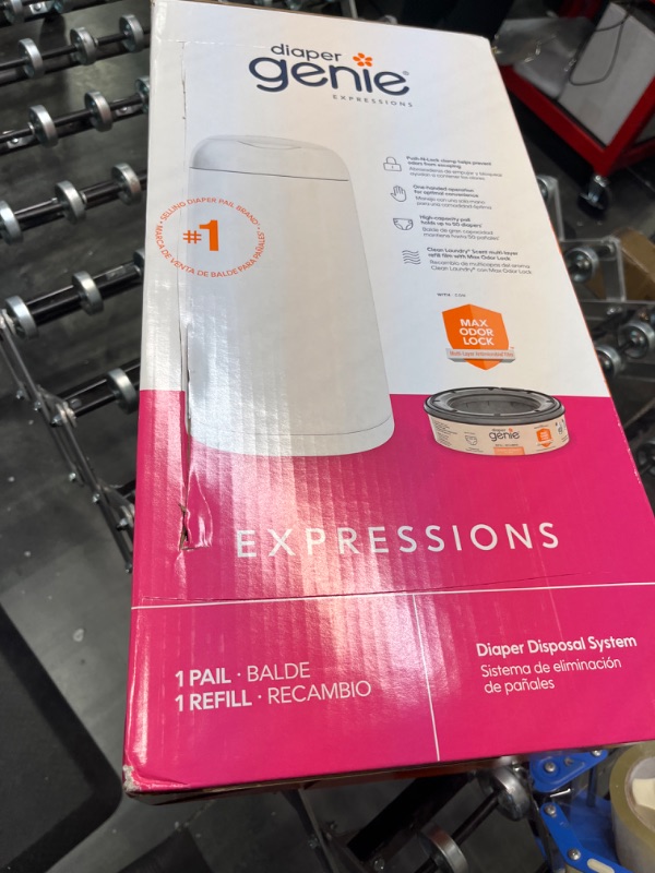 Photo 1 of Diaper Genie Expressions Pail | Odor-Controlling Baby Diaper Disposal System | Includes Diaper Pail and 1 Starter Refill Bag