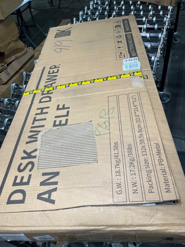 Photo 1 of ODK Computer Desk with Drawers, 48 Inch Office Desk with Storage Bag & Shelves, Work Writing Desk with Monitor Stand Shelf, White Home Office Desks for Small Spaces 48 Inch White