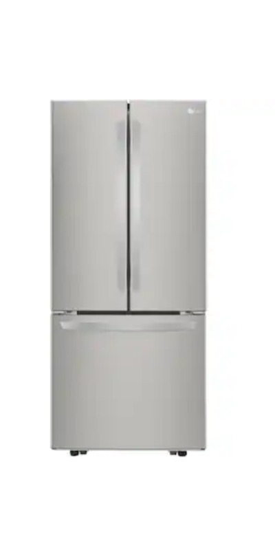 Photo 1 of 33 in. W 25 cu. ft. French Door Refrigerator in Stainless Steel
