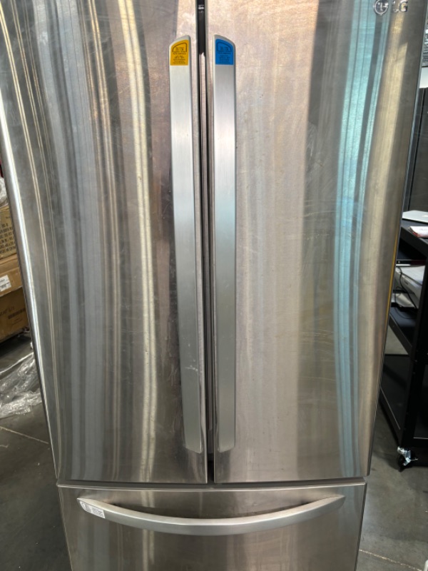 Photo 2 of 33 in. W 25 cu. ft. French Door Refrigerator in Stainless Steel
