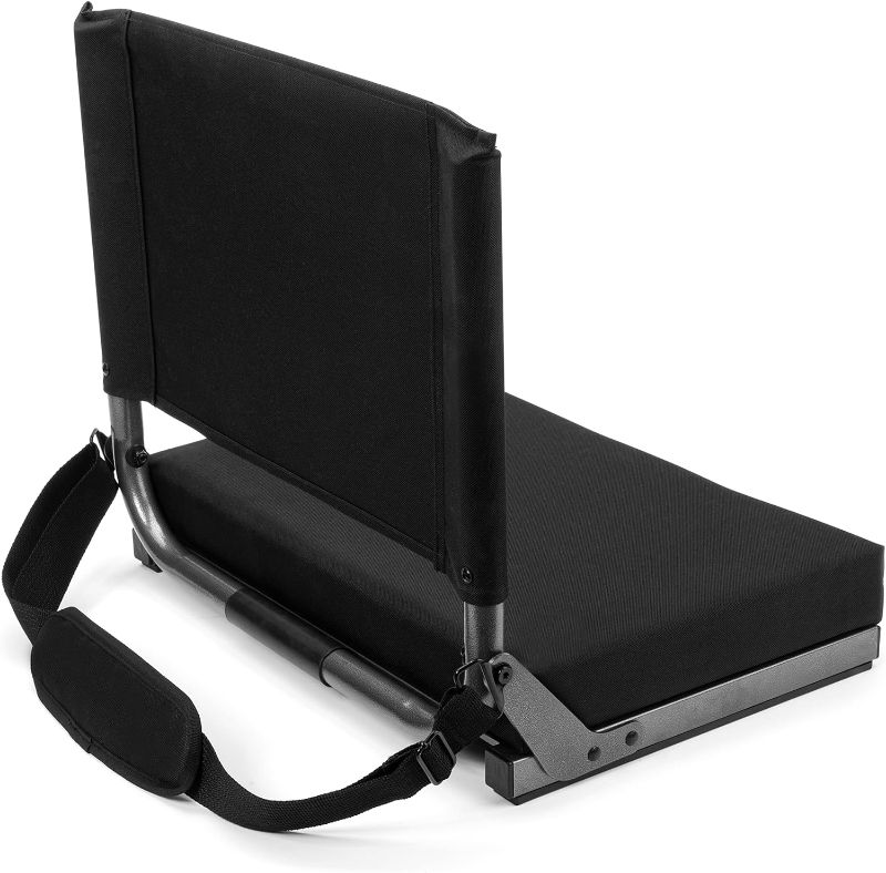 Photo 1 of  Ultra-Padded Stadium Seat - Back Support for Bleacher and Benches with Carry Strap
