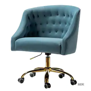 Photo 1 of 
Lydia 24.5 in. Mid-Century Modern Blue Velvet Tufted Hand-Curated Task Chair